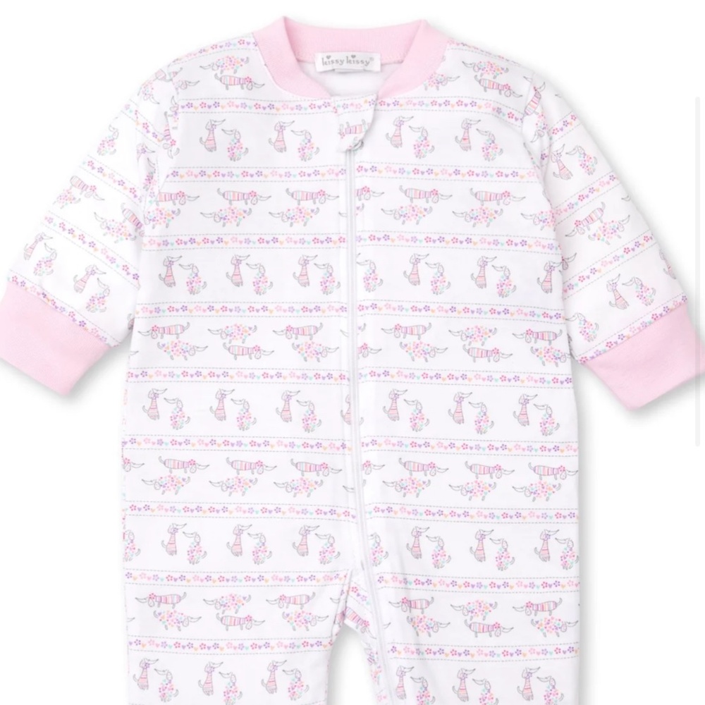 Kissy Kissy Darling Dogs Zip Footie